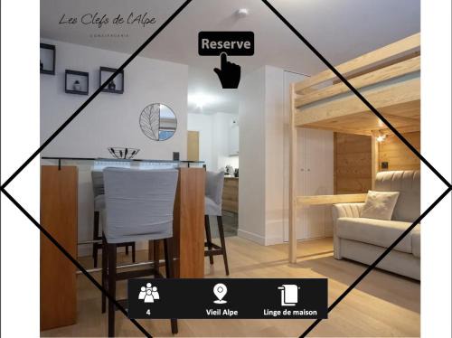Viel-Alpe Apartamento | Studio Neuf, Cosy & Moderne Vieil Alpe - 100m des remontées mécaniques Alpe express
