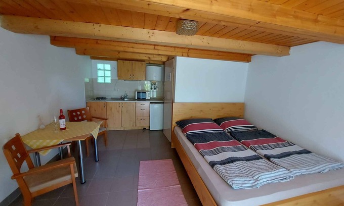Balatonfoldvar Apartamento | Apartamento vacacional con jardín sombreado, lavadora e internet