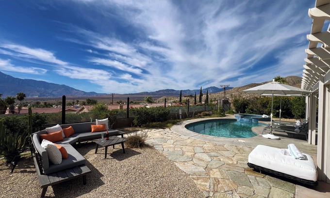 Desert Hot Springs Casa | Stunning Best Views, Designer Interiors, Private Heated Pool & Spa, Privacy