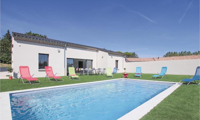 Portes-en-Valdaine Casa | Stunning home in Portes en Valdaine with 4 Bedrooms, Outdoor swimming pool and Swimming pool