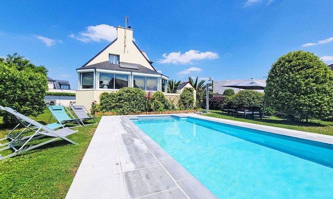 Auray Quiberon Terre Atlantique Casa | Casa de vacaciones privada con piscina privada, WIFI, TV, terraza, mascotas permitida, aparcamiento