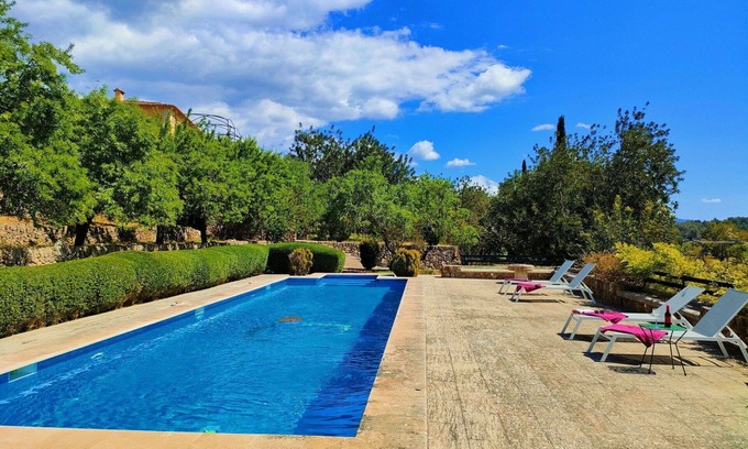 Esporles Villa | Casa de vacaciones privada con A/C, piscina privada, WIFI, TV, patio, vista panorámica