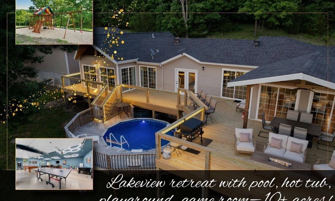 Omaha Cabina | Stunning Views! Private Pool, Hot Tub, Game Room.