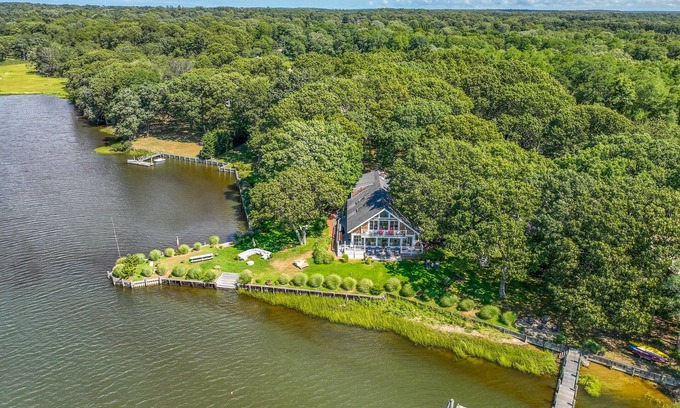 Suffolk County Casa | Impresionante Waterfront Estate House con vistas al mar de 180 grados en 7 acres privados