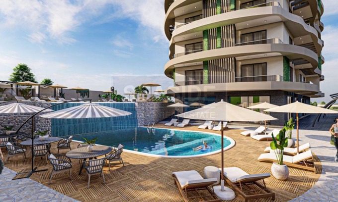 Avsallar Apartamento | Stylish 1BR Flat Pool View & 10 min Walk to Beach