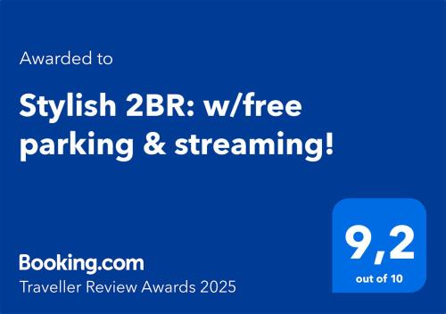 Pickering Apartamento | Stylish 2BR: w/free parking & streaming!