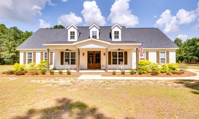 Peach Orchard Casa | Stylish Hephzibah Home w/ Fire Pit & Theater Room!