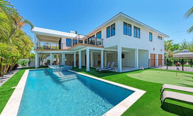 Anna Maria Casa | Summer Discounts! Steps from the Beach! Walk to Bean Point! Pool/spa! Golf Cart
