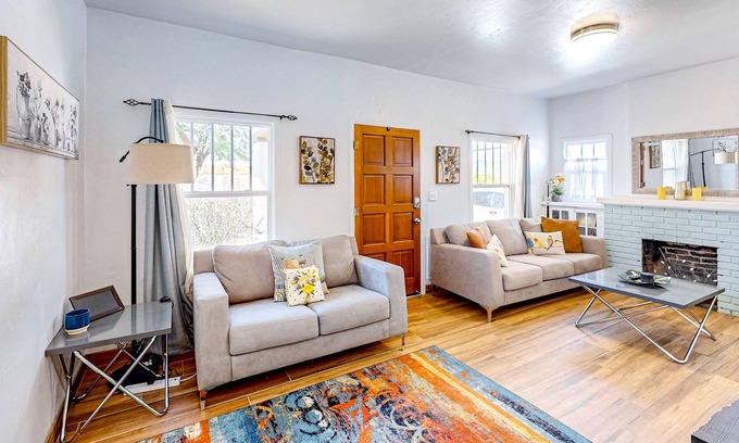 Blenman-Elm Casa | Sunny home with old-school charm, fireplace, grill, & covered patio - dogs ok