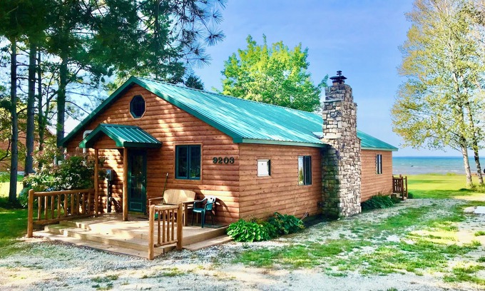 Garden Cabaña | Sunset Beach Cottage on Lake Michigan with 240 feet of private sandy beach!