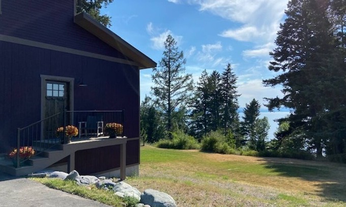 Bigfork Casa | Sunset Heaven Modern Barn House in cherry orchard with Flathead Lake views