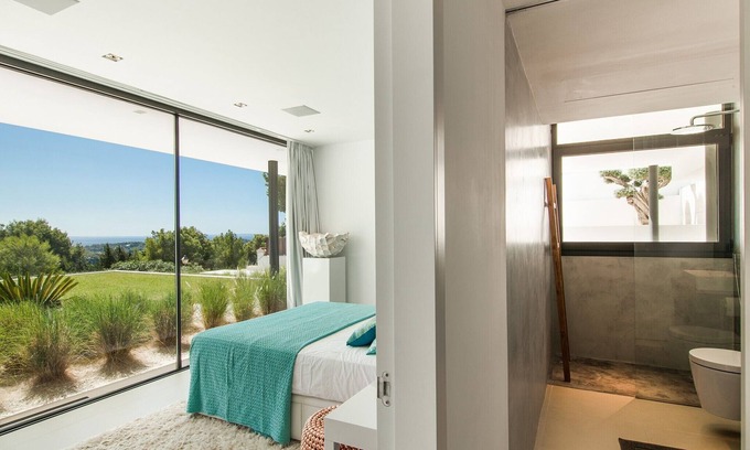 Sant Josep de sa Talaia Villa | Super Elite Ibiza Villa | Super-sleek contemporary style | Villa Emilio | 4 Bedrooms | Chill Out Area's Hot Tub | 4 Bedroom | San Jose
