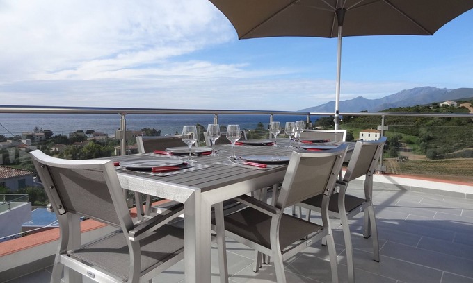 Saint-Florent Apartamento | Espléndido apartamento de 3 estancias, nuevo, vista al mar, montañas y viñedos