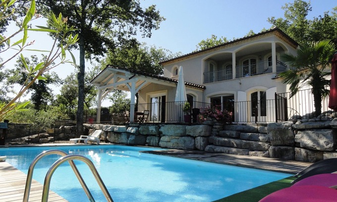 Saint Alban Auriolles Villa | Magnífica villa con aire acondicionado y piscina a 15 km de Vallon Pont d'Arc