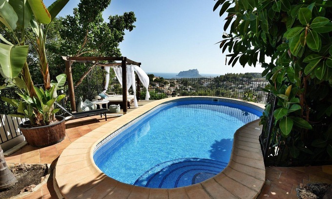 Fustera Villa | Superb sea view, close to the sea, secure swimming pool, outdoor kitchen, air conditioning, wifi