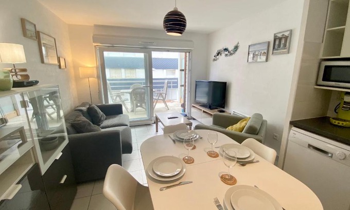 Fort-Mahon-Plage Apartamento | Superbe apt cosy, 50m de la plage, 4 pers, vue côté mer