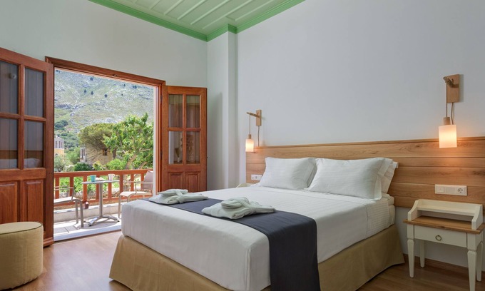 Pedi Apartamento | Apartamento Superior con terraza privada y vistas al mar A, Symi