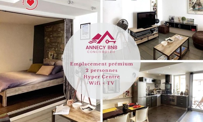 Annecy Old Town Apartamento | SUR LE THIOU, Cosy 2 pers, en vieille ville