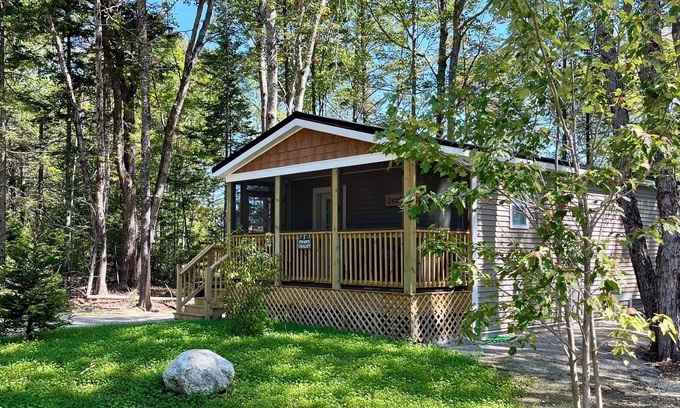 Town Hill Cabaña | Swans Chalet -Tranquil forest cottage near Acadia!