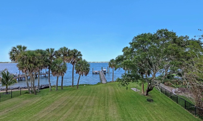 Tropic Casa | Sweeping Views, Direct Riverfront, Dock, Heated Pool, 8bed/5.5bath Sleeps 20