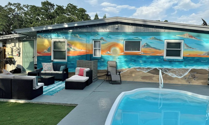 Seminole Casa | Sweet retreat, with private pool, patio, bbq, corn hole boards and fire pit.