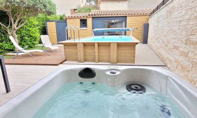 Jonquerettes Apartamento | Swimming pool, Jacuzzi, private garden. Avignon, L'isle-sur-sorgues, Luberon, Provence