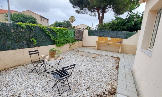 Cabestany Apartamento | T2 Lumineux et Climatisé Avec Jardin de 30 m2 et Stationnement