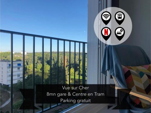 Tours Apartamento | T2 lumineux vue sur Cher, 8mn Gare & centre