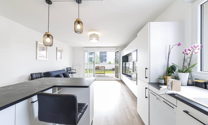 Les Hauts de Saint-Aubin Apartamento | Bel appartement moderne avec jardin - terrasse