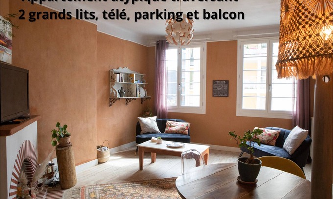 Dufau-Tourasse Apartamento | T3 Atypical, Parking, Balcon Pau Centre. Cozy atmosphere. Near Parks