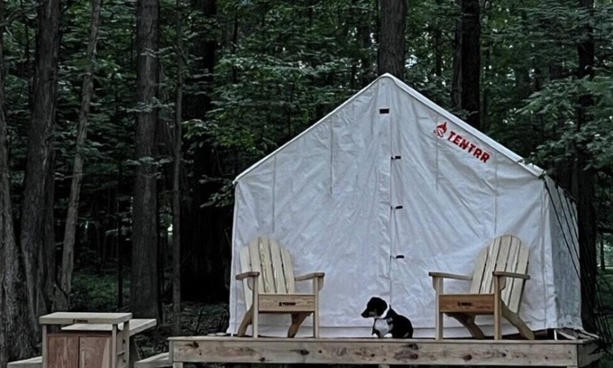 Ithaca Alquiler De RV | Tentrr Signature Site - Orchard and Gorge Tent at South Hill Cider - Site #2