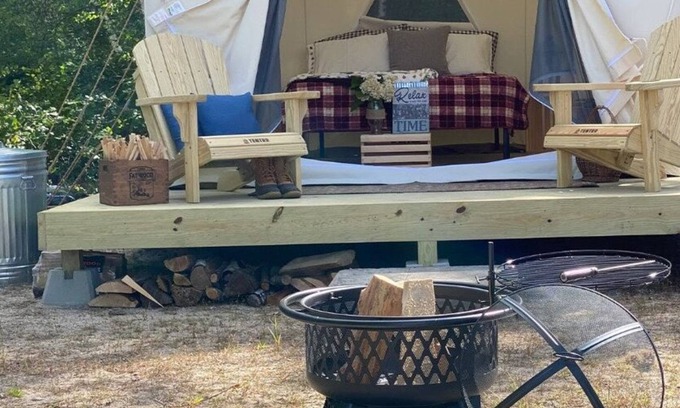 Standish Alquiler De RV | Tentrr Signature Site - An Island view at Kiwanis Beach - Coleman Cooking Site