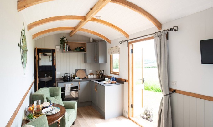 Bridport Cabina | A bespoke handmade oak shepherd's hut, with a delightfully styled interior