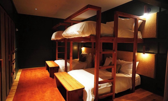 Fredericksburg Hotel | The Albert | Bunk Room | 4 Queen Beds, Pool & Lounge Area