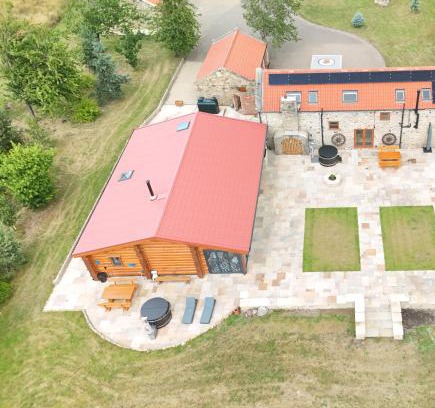 Crook Casa | The Barn & The Log Cabin, Sleeps 12, 2 Hot Tubs, Near Durham & Bishop Auckland
