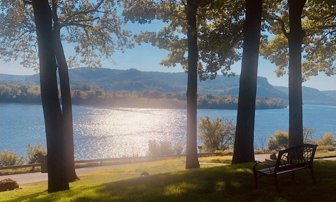 Trempealeau Casa | The BRD Nest Mississippi River views backdropped by majestic Minnesota bluffs