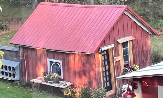 Trumansburg Cabina | The Coop at CrowNestFarm! Dog Welcome! Communal Rec Room-Bathroom-Kitchenette