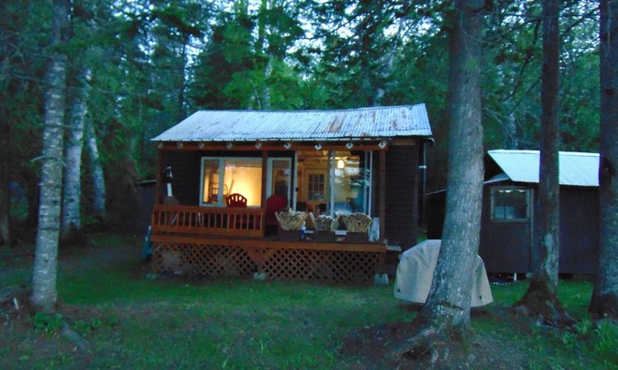 Portage Lake Cabaña | The Glamp-Direct on Lake with own Beach and own Outhouse