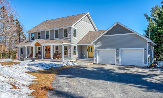 Rangeley Casa | The Manor Woods Home, snowmobile & ATV friendly, with hot tub!