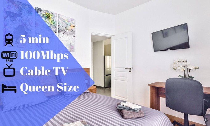 Vitry-sur-Seine Apartamento | THE PEARL 2 - COZY 1 BR APT 15 MIN AWAY FROM PARIS