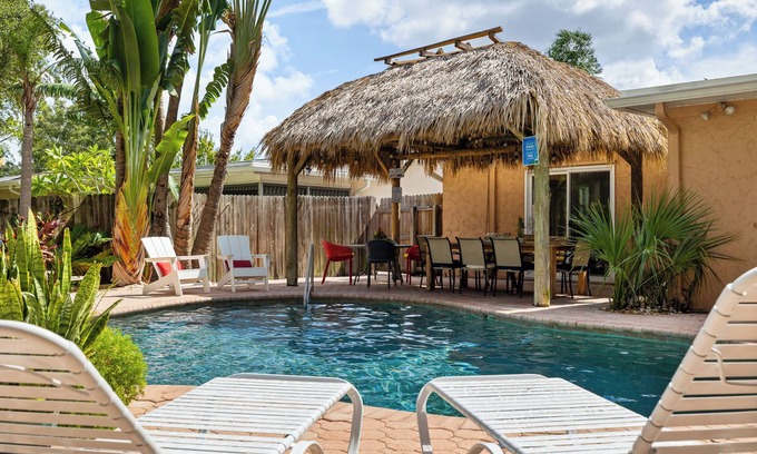 Largo Casa | Tropical Oasis Home with Pool and Tiki Hut, Close to the Beach!
