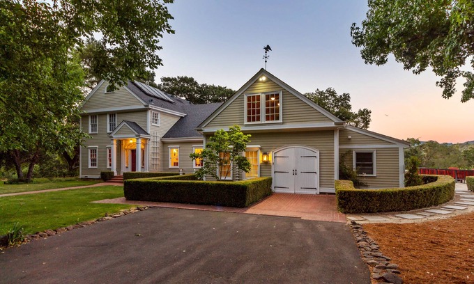 Glen Ellen Casa | The Vineyard Estate: 33 Acres, Private Vineyard + Wine Cave, Lake + Slide, Pool