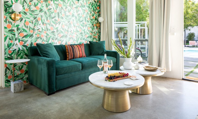 Tahquitz River Estates Hotel | Elegante suite Queen que vive en el hotel Wesley