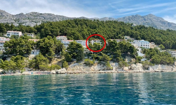 Brela Apartamento | Apartamento de tres habitaciones con terraza y vista al mar Brela, Makarska (A-19205-c)