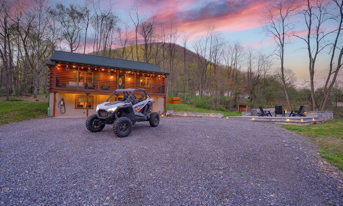 Renovo Cabina | Timberline Overlook Cabin w/ Sauna, Fire Pit, Game Room, EV Charger & ATV Access