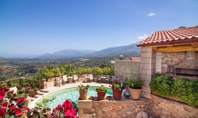 Samonas Villa | Villa tradicional de Creta | Villa Blue Mantzourana | Impresionantes vistas | 1 dormitorio | Samonas
