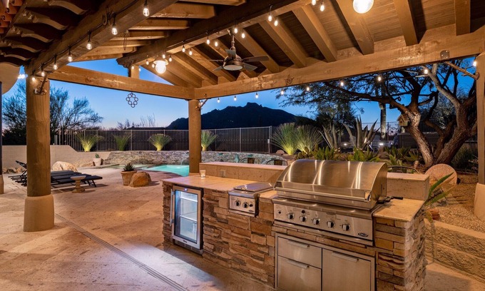 Carefree Casa | Tranquil Carefree Estate - Heated Pool, Spa, Gym, Firepit and More!