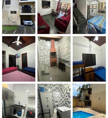 Umuarama Apartamento | TRIPLEX piscina churrasqueira lava e seca Wi-Fi e 2 TVs em Condomínio com 90m2 no centro de Ubatuba