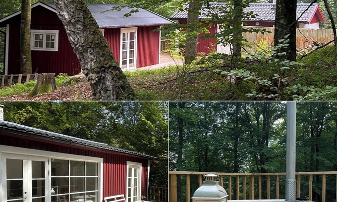 Hastveda Casa | Two beautiful smaller houses with boat in a natural setting on Lursjön