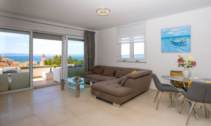 Promajna Apartamento | Apartamento para dos personas con terraza y vista al mar Promajna, Makarska (A-22264-a)